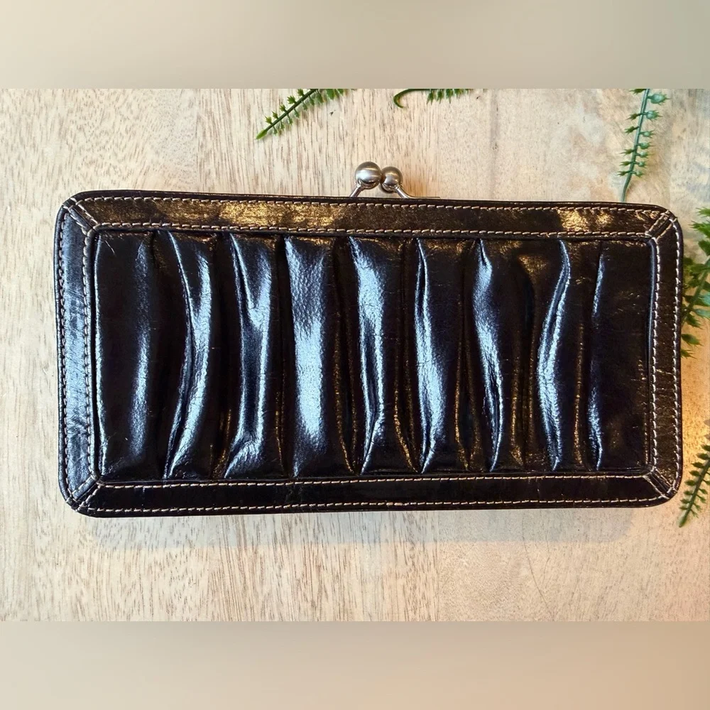 Fossil New Black Patent Leather Clutch Wallet